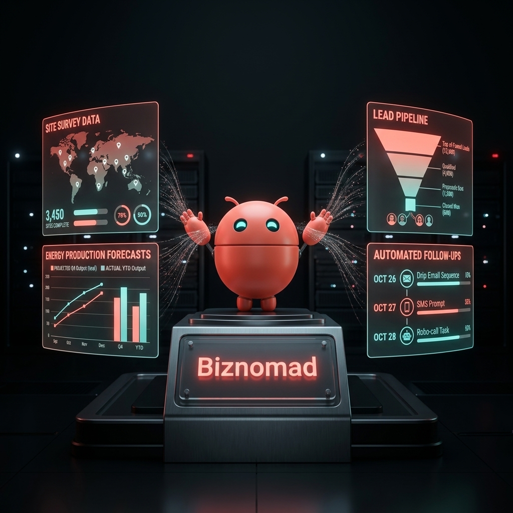 OpenClaw mascot orchestrating solar lead analytics and follow-ups