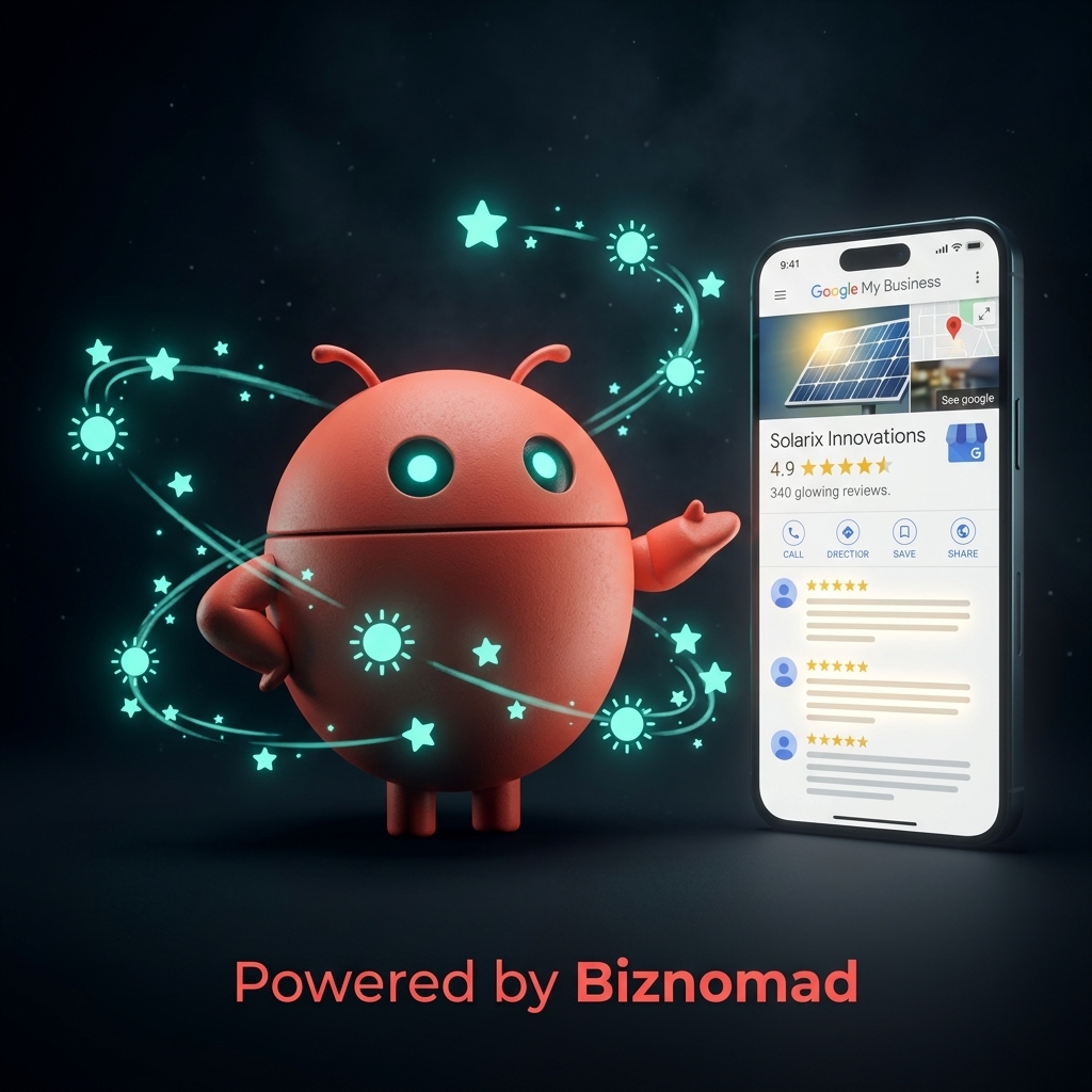 OpenClaw mascot boosting solar company ratings with 5-star reviews